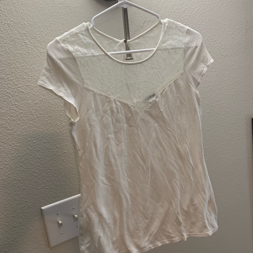 White top from express with beautiful lace accent